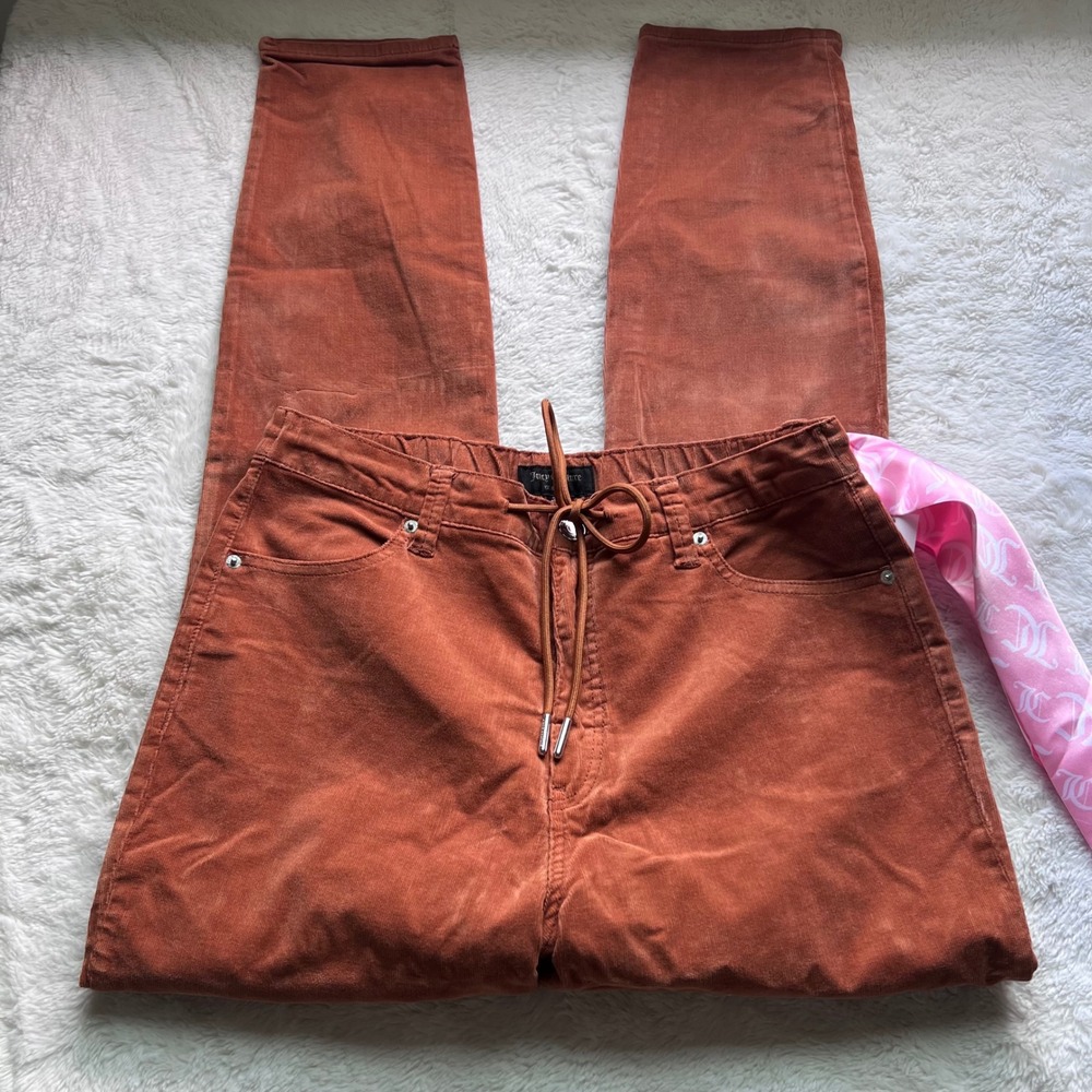 Juicy Couture Newport Skinny Corduroy Pants Ginger Orange High Rise Size 29 NEW